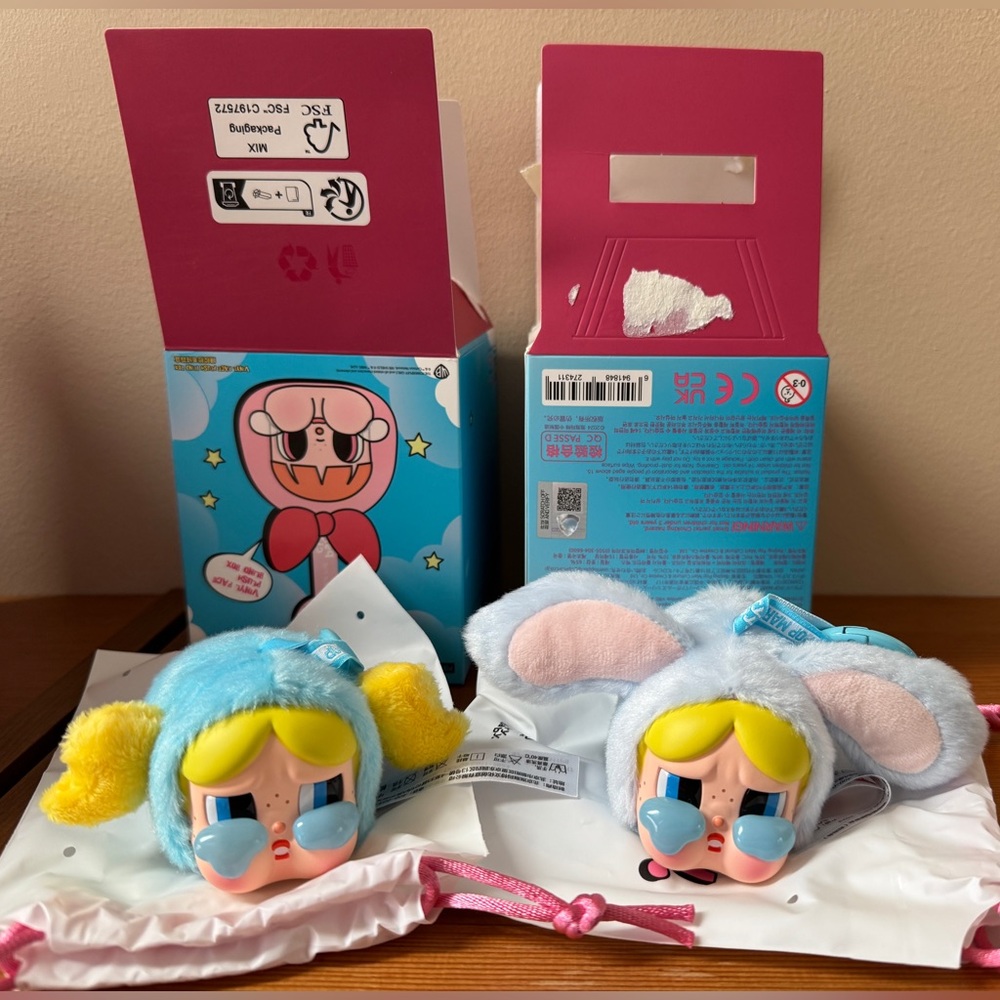 CRYBABY * Powerpuff Girls-Vinyl
Face Plush Blind Box bubbles & bunny bubbles